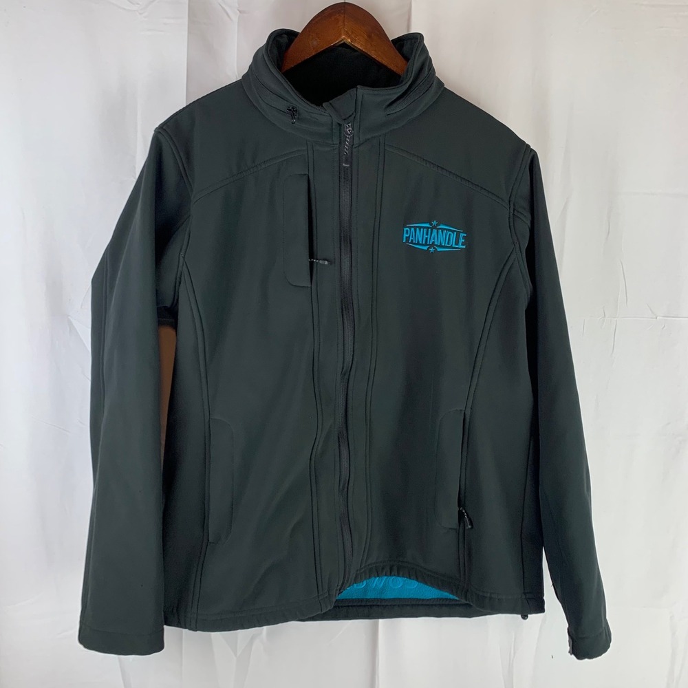 Powder River Outfitters Softshell Jacket Womens L Black Rock & Roll Cowgirl Hood